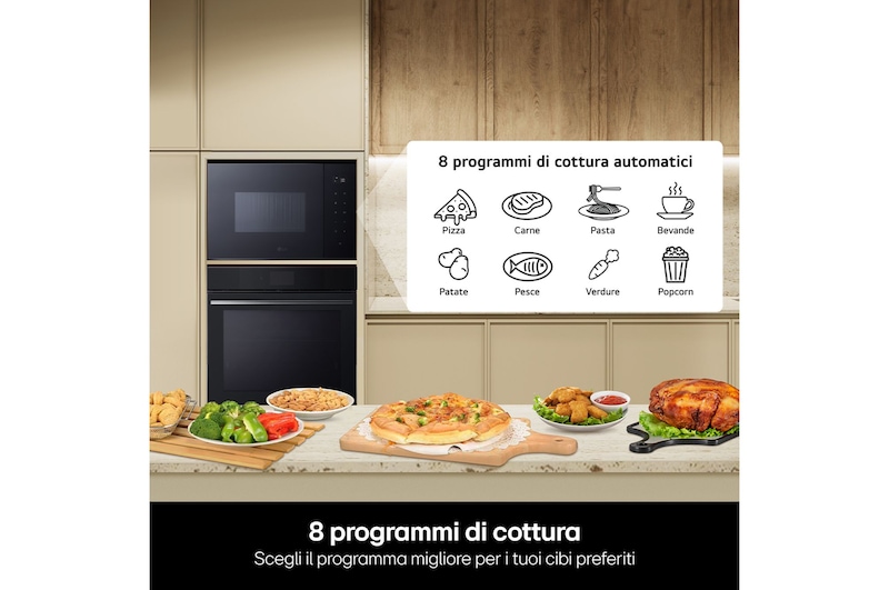 8 programmi di cottura forno microonde da incasso MG7Z2593B